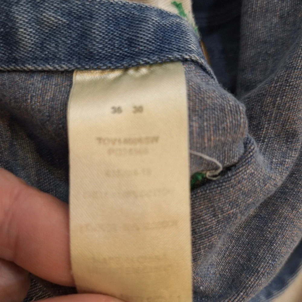 Vtg 90s Liberty Denim Overalls 36x30 Lt Wash Bib Workwear Utility Carpenter AsIs - Picture 7 of 13